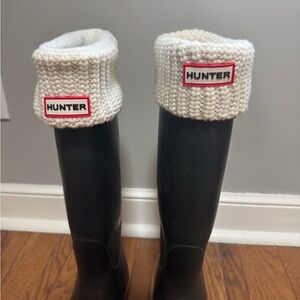 White Knit Cuffs to insert in hunter boots. socks only